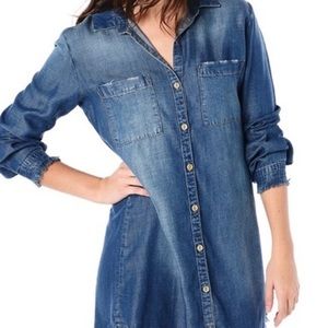 Anthropologie Bella Dahl Denim Hipster Dress / Vtg  Malibu Medium